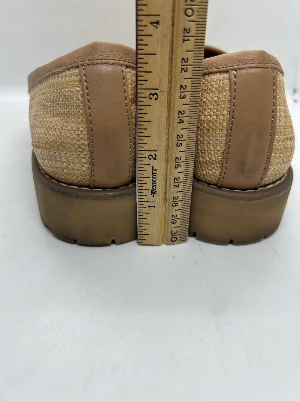 Dolce Vita Tan Raffia-Textured Loafers with Gold Chain Sz Us 7 - Picture 10 of 13